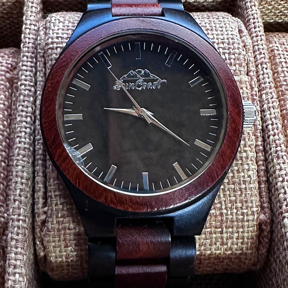 SunCoast  Two Tone Red and Ebony Sandalwood Watch